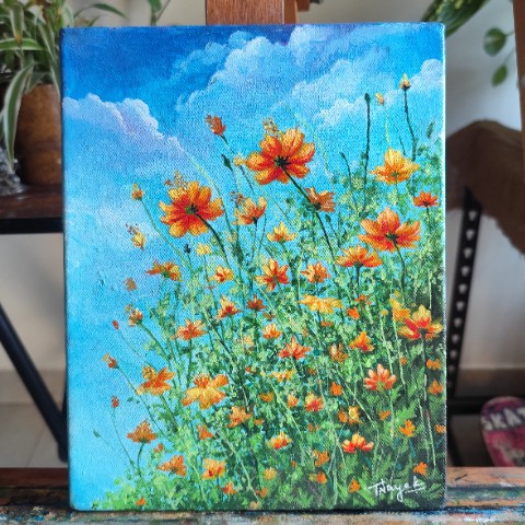 Flowers in my garden - Acrylic on Canvas