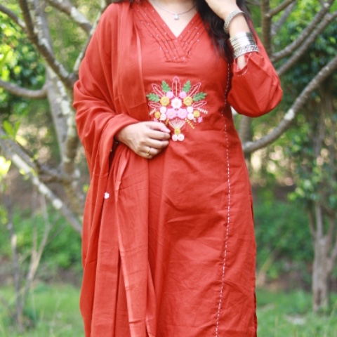 Rust cotton 3 piece set